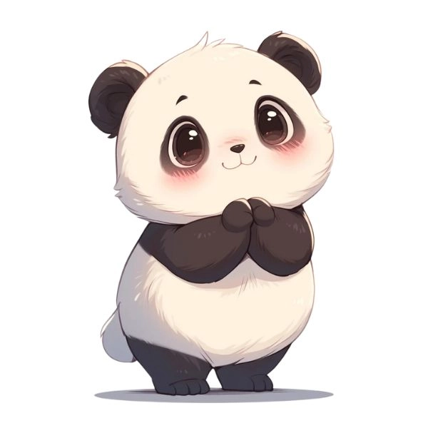 Ảnh cute của gấu trúc theo phong cách chibi