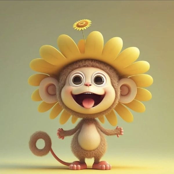 Hình con khỉ chibi biểu cảm dễ thương