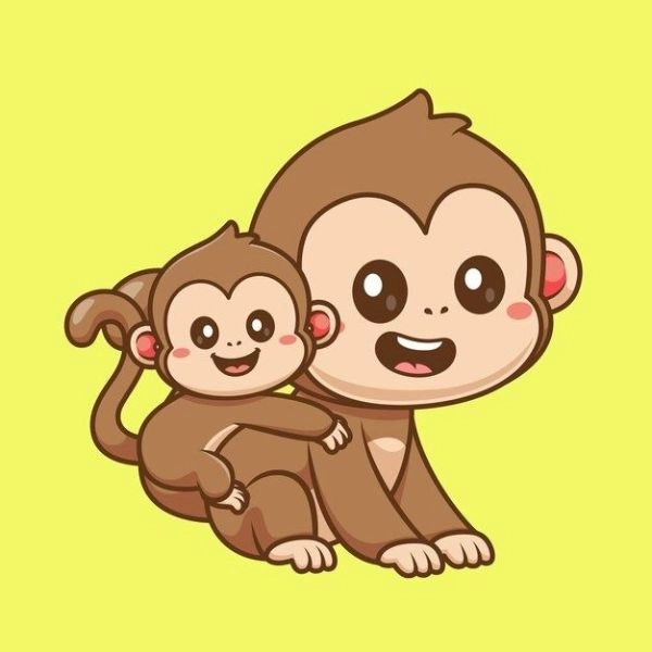 Ảnh chibi khỉ baby đáng yêu