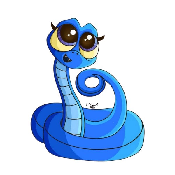 hình rắn chibi xanh dương