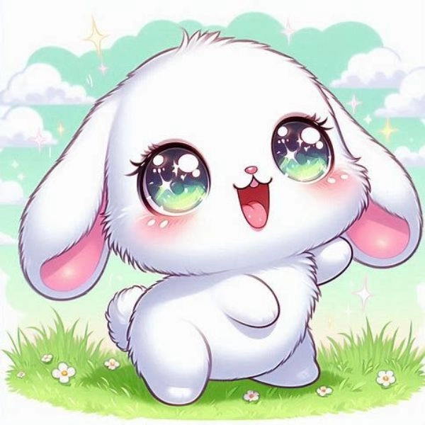 Hình thỏ dễ thương phong cách chibi