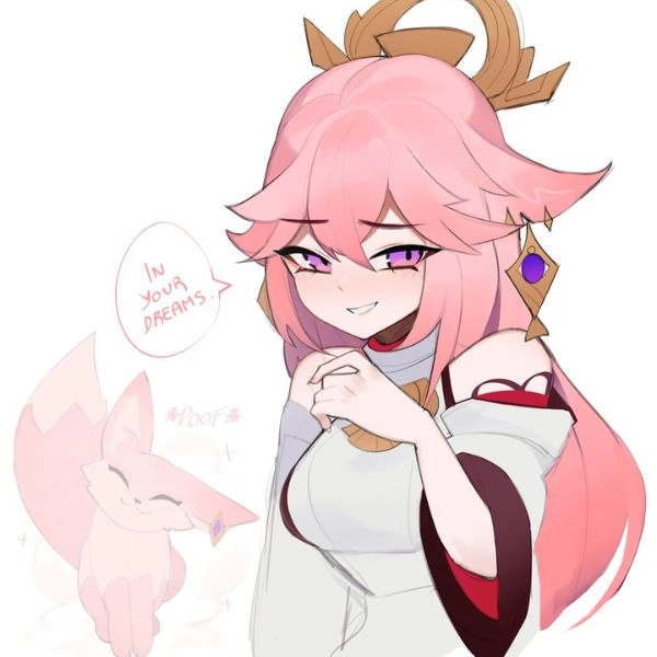 hình yae miko chibi đáng yêu