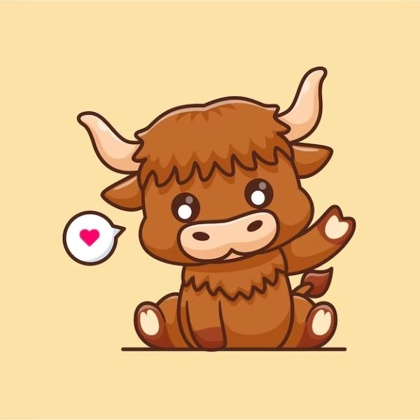 trâu chibi cute yêu quái