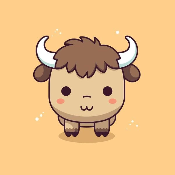 trâu nhỏ chibi cute